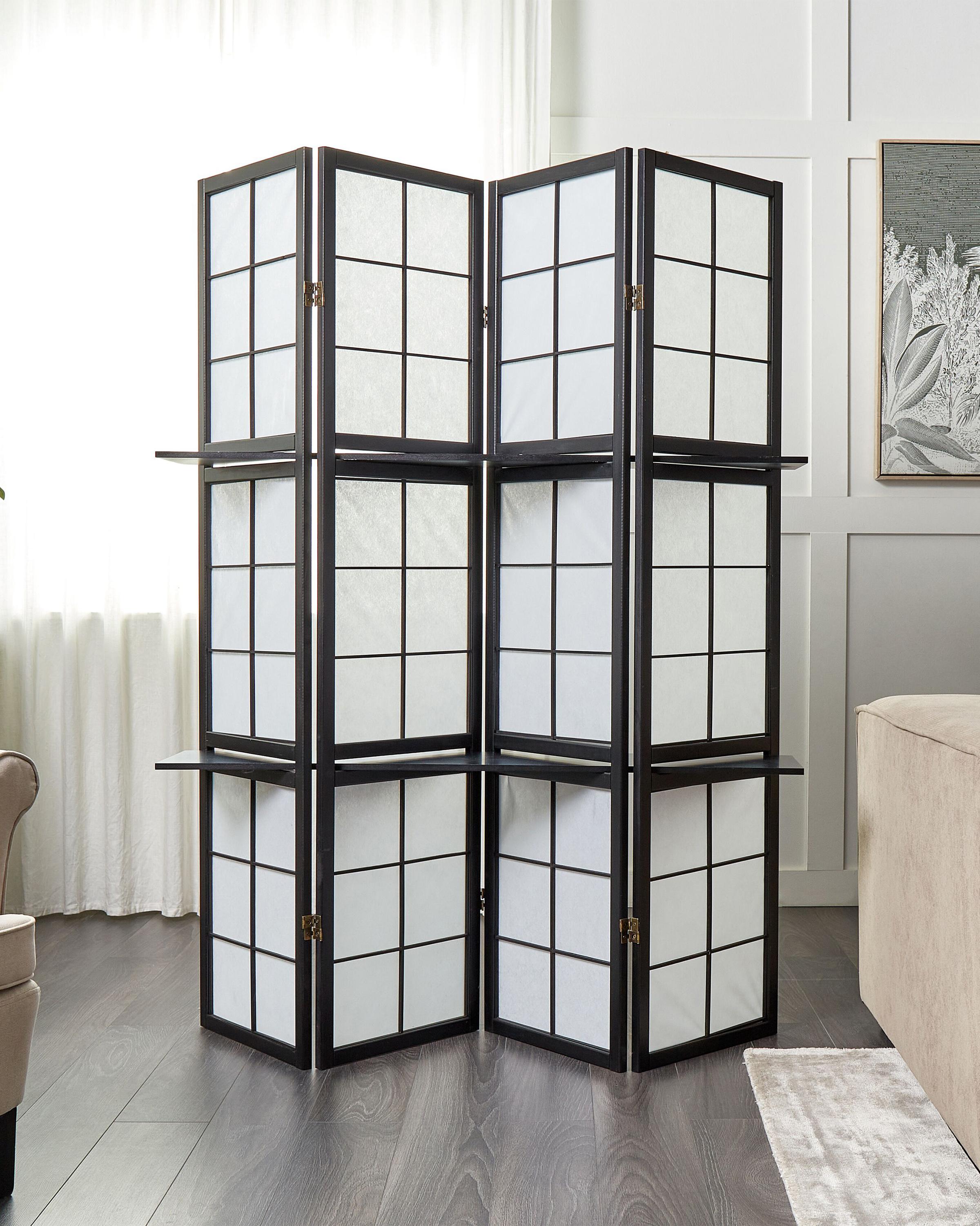 4 Panel Room Divider GOMAGOI Black 120 cm 170 cm