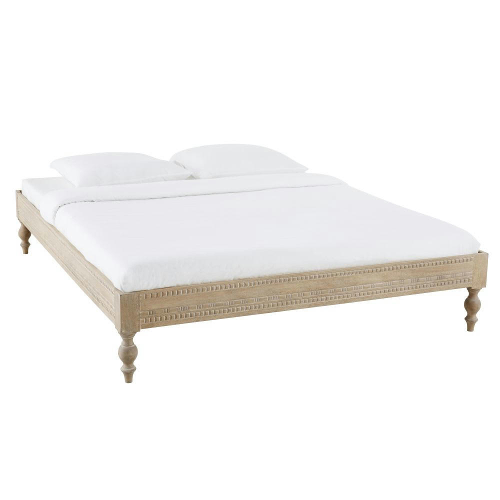 Meeko - Lit 180x200 en manguier massif sculpté