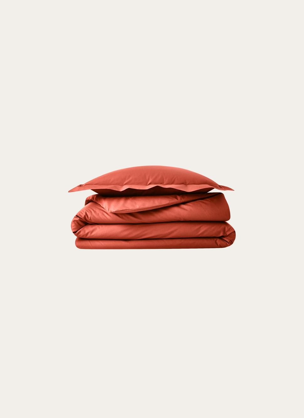 HOUSSE DE COUETTE UNIE EN PERCALE DE COTON TERRE