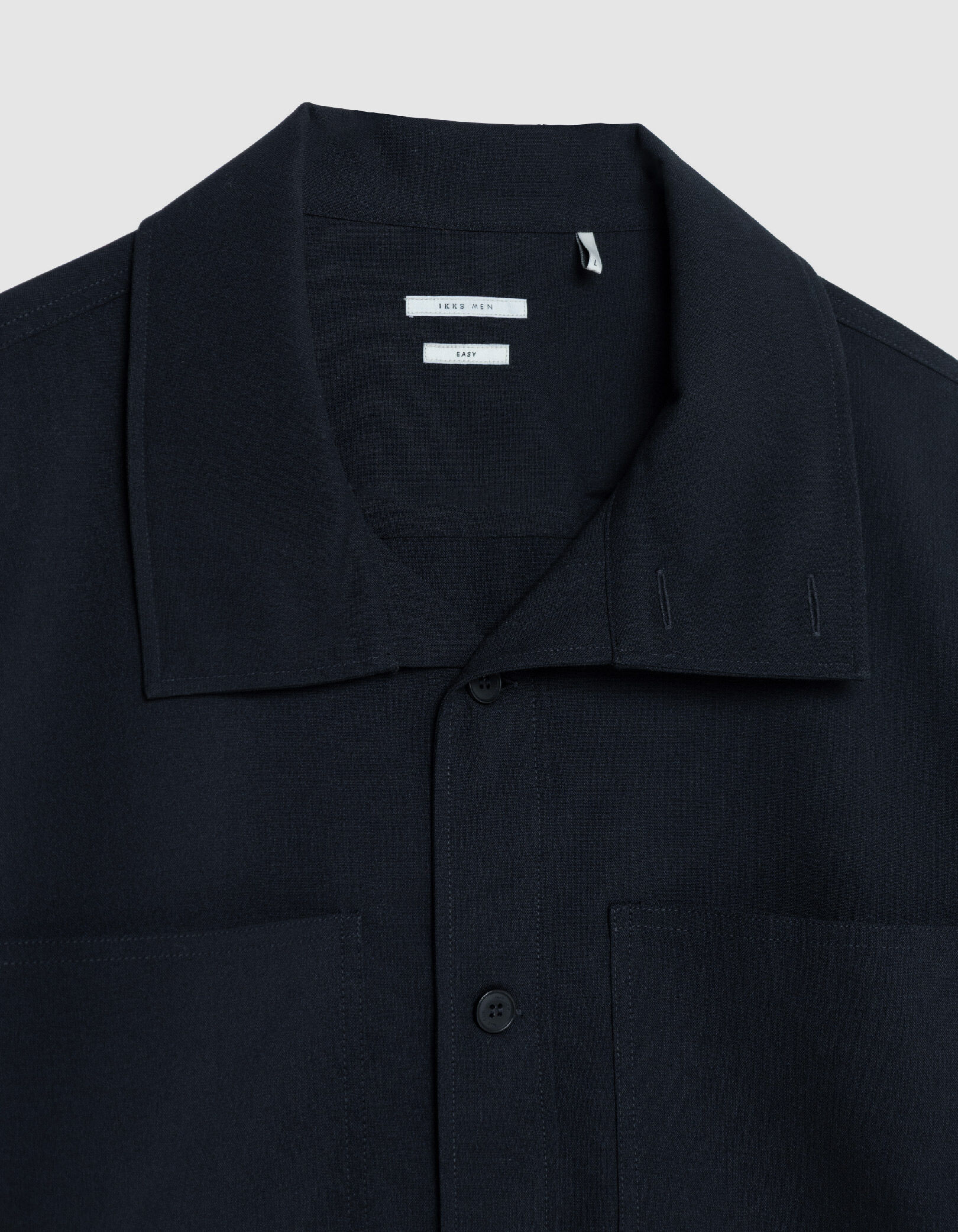Surchemise regular bleu marine poches plaquées Homme