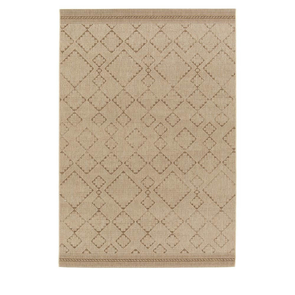 MESSINA - Tapis intérieur et extérieur à motif géométrique marron 160x230 cm