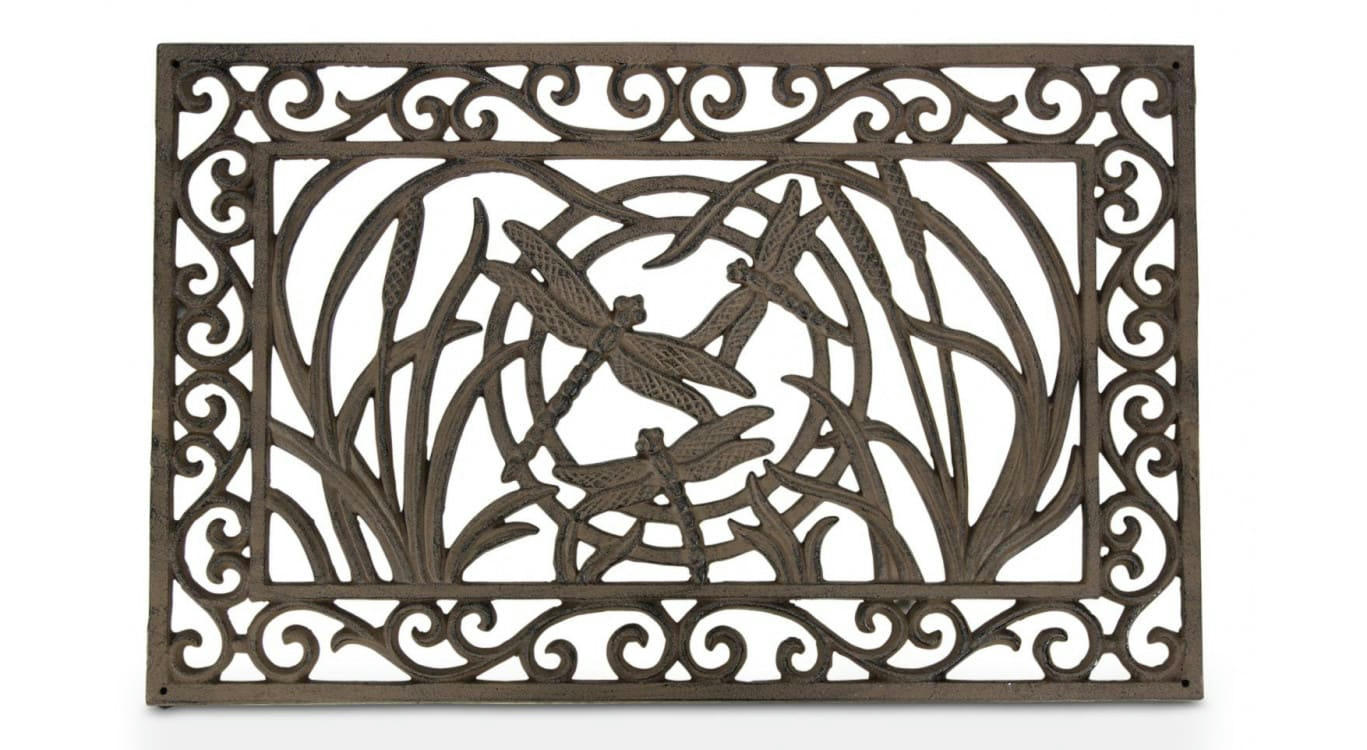 - Paillasson Rectangulaire Fonte Marron 59x2x37cm