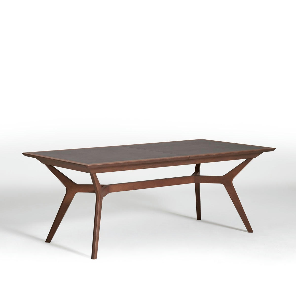 CANNES - Table extensible en noyer, plateau céramique