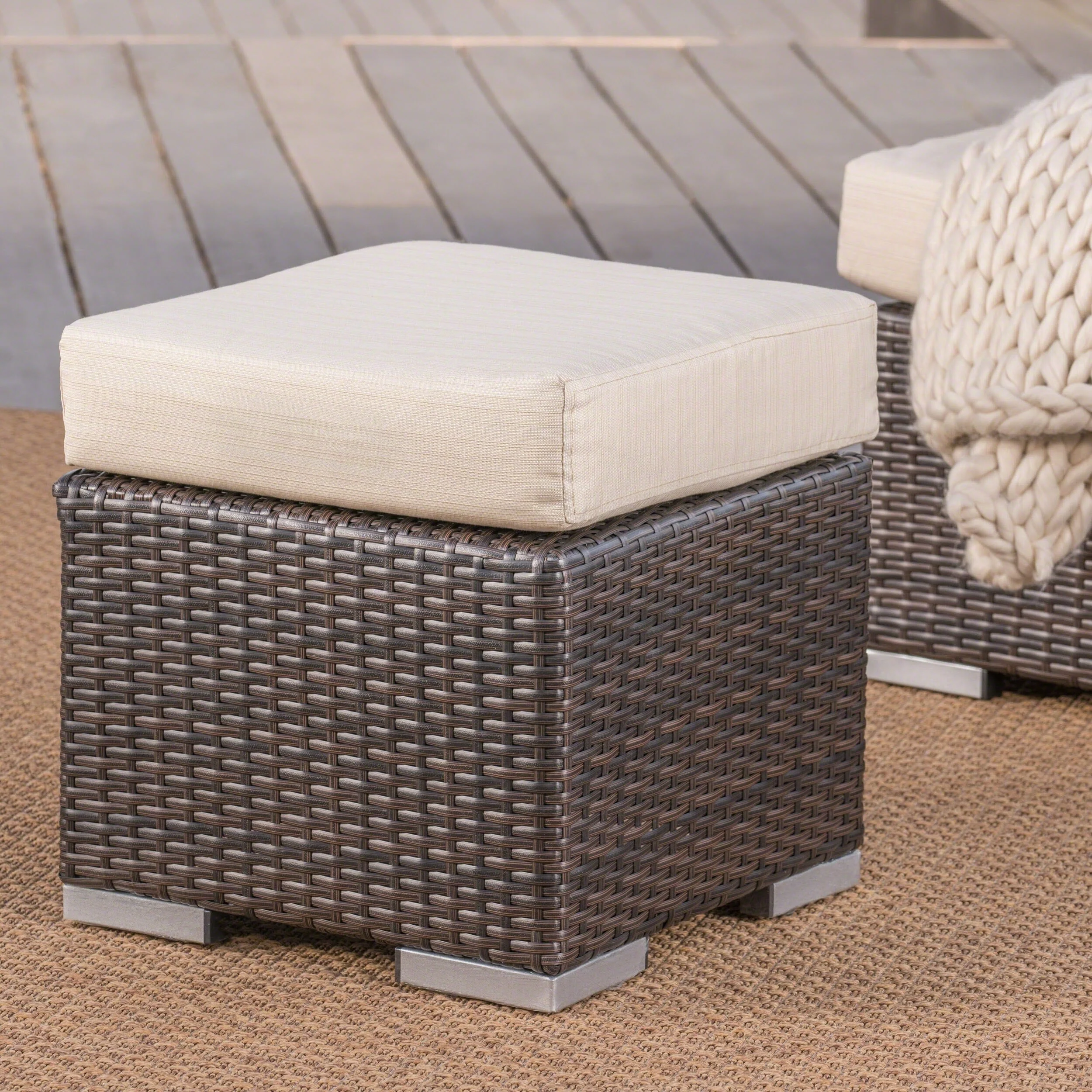 Christopher Knight Home Santa Rosa Outdoor Wicker Ottoman