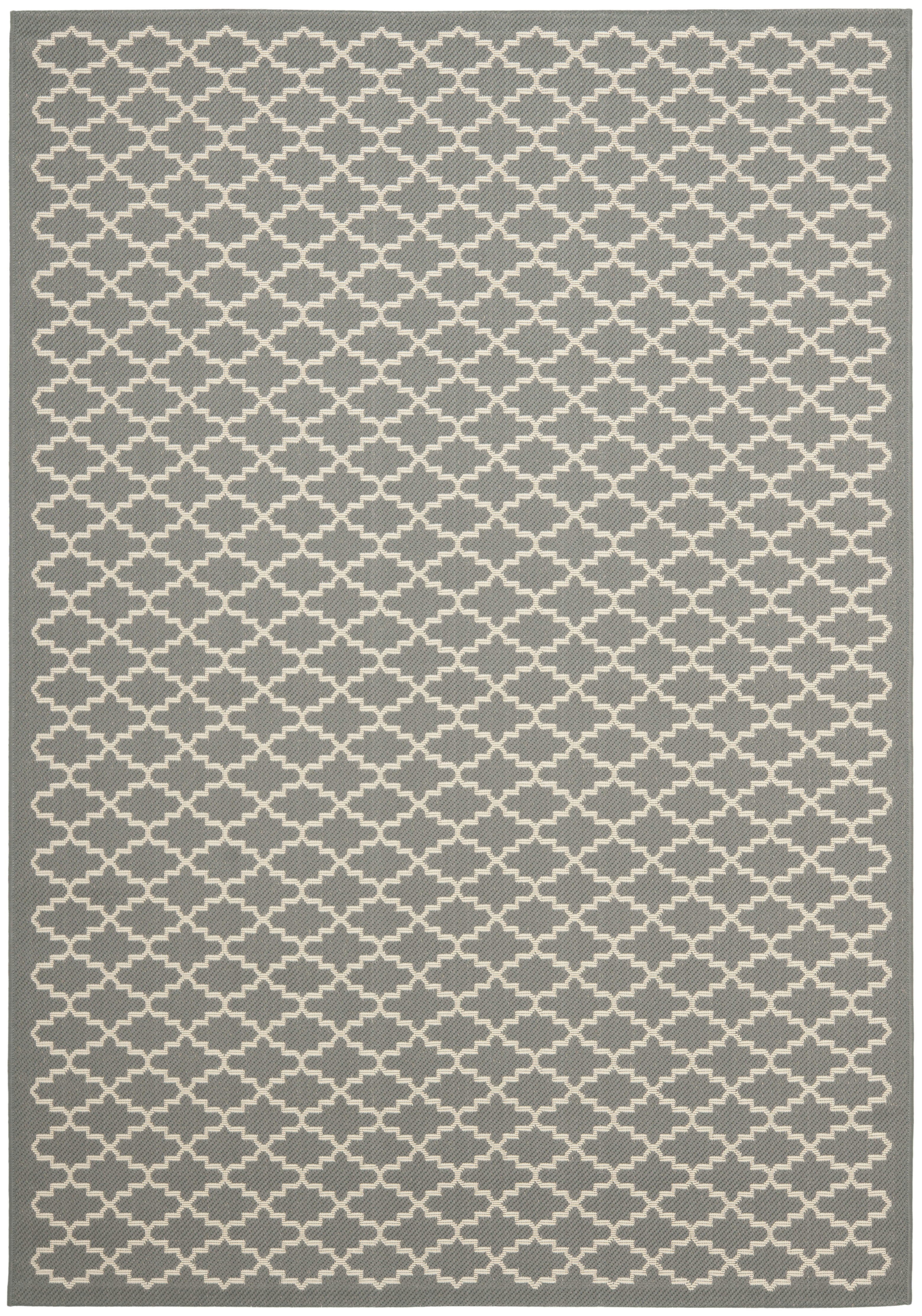 COURTYARD - Tapis interieur & exterieur en gris anthracite & beige, 201 x 290 cm