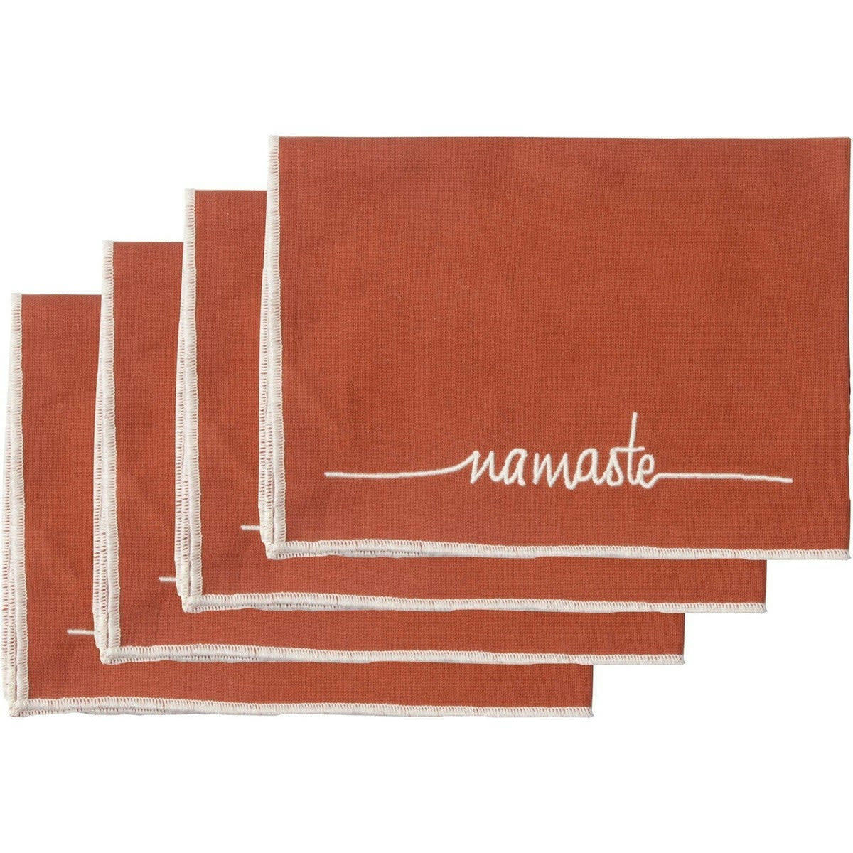 NAMASTE - Sets de table (x4) coton  35x50 terracotta
