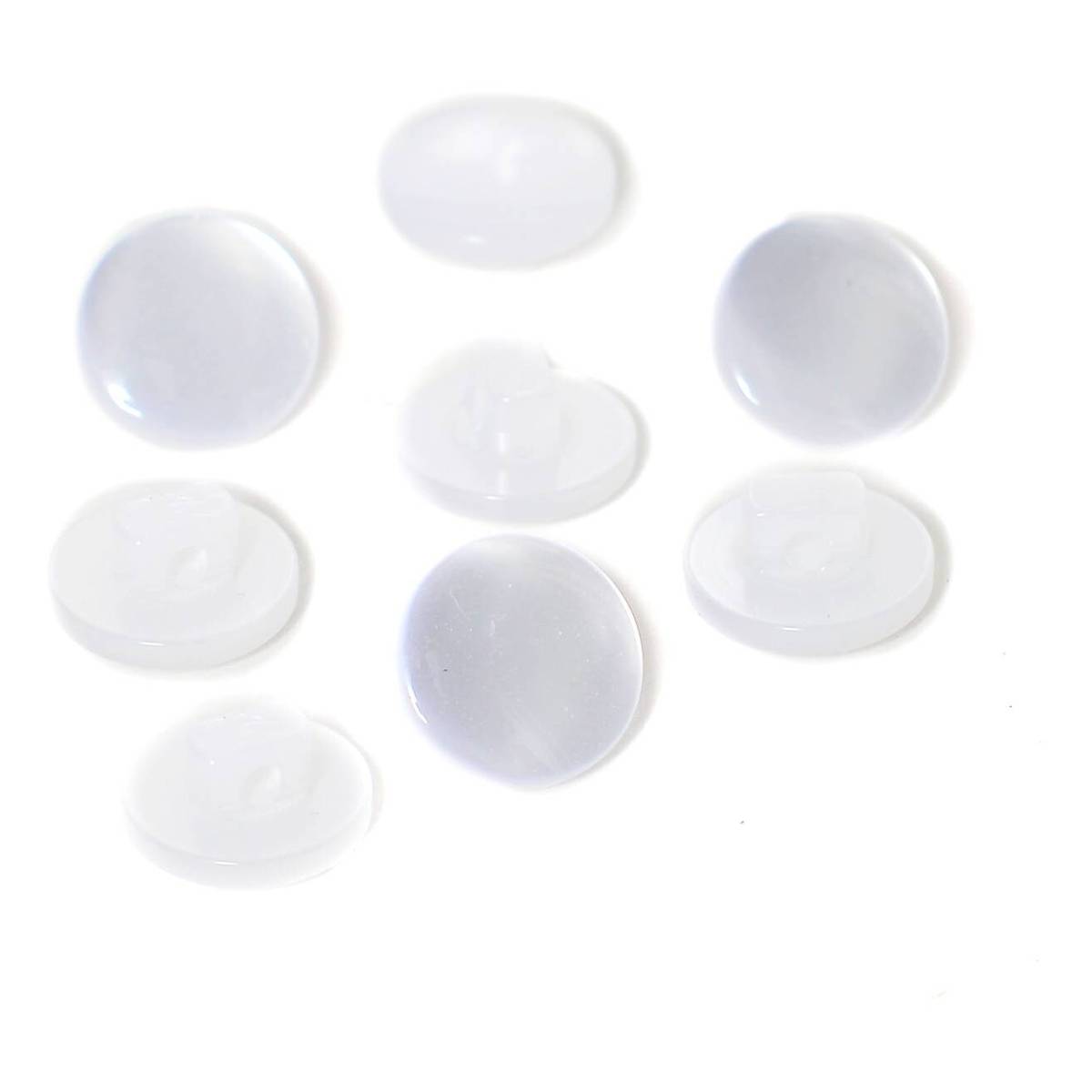 Hemline White Basic Knitwear Button 8 Pack