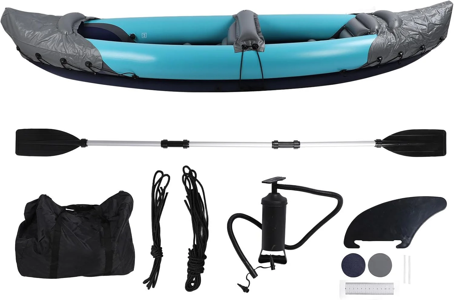 Human inflatable kayak, sunshade model, portable, sturdy and durable, suitable for anglers, rowers and rafters.