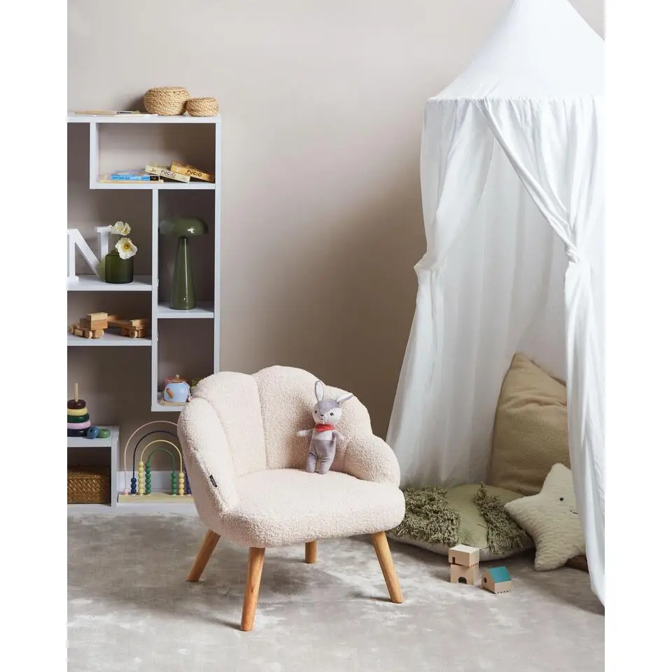 MILAND - Kinderfauteuil - Lichtbeige - Boucl&eacute;