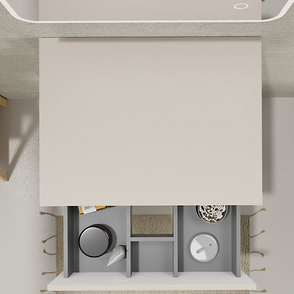 Meuble salle de bain 60 cm pour vasque à poser - Beige cachemire mat - A suspendre - Karaib 2