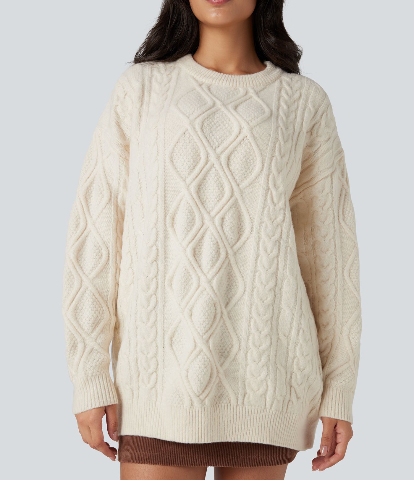 Pull col rond manches longues