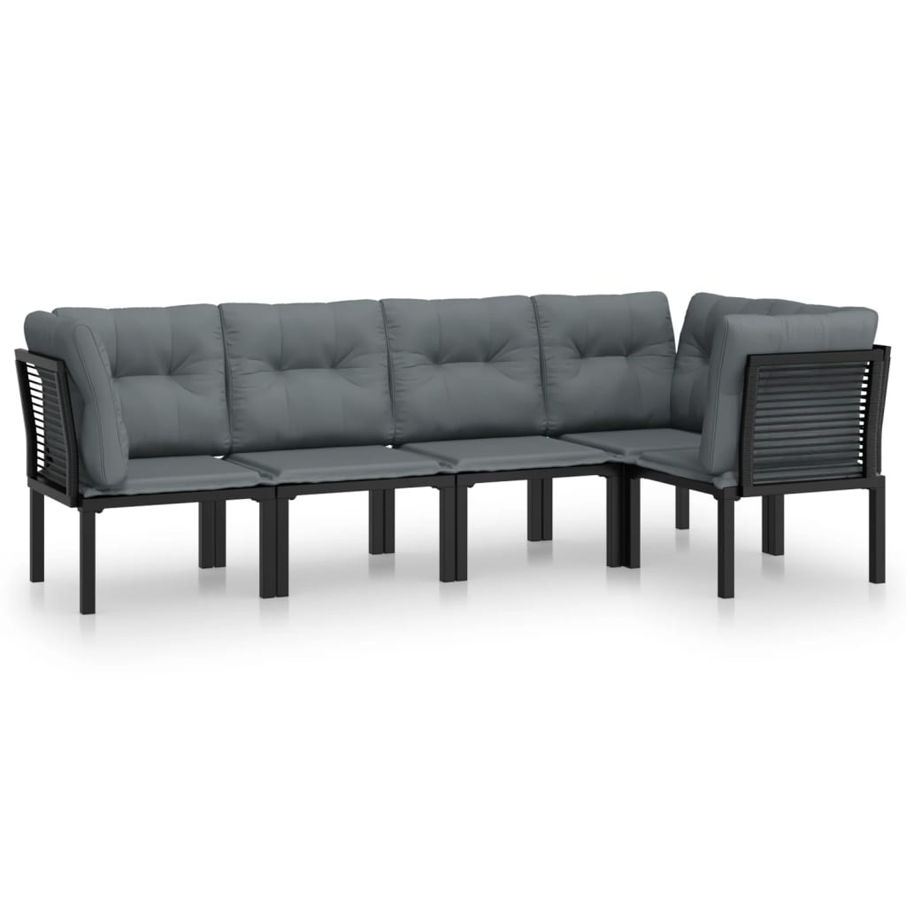 Zestaw wypoczynkowy do ogrodu Czarny Stal 3x hjørne   2x sofa środkowa