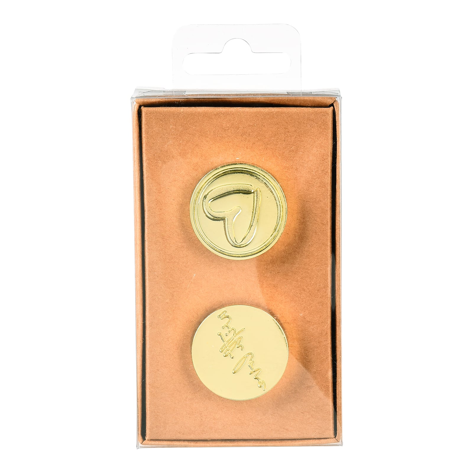 Wachsstempel-Aufsatz-Set With Love Beige, ⌀ 5 cm, H 80 mm, 2 Stück