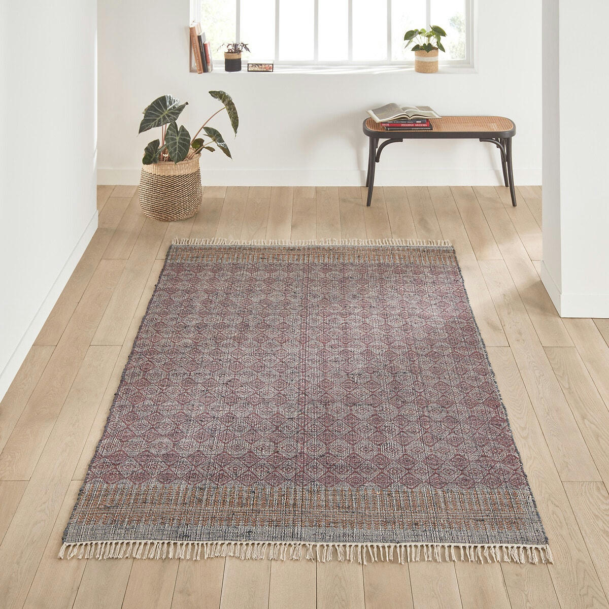 Tapis tissé plat en coton, Sari