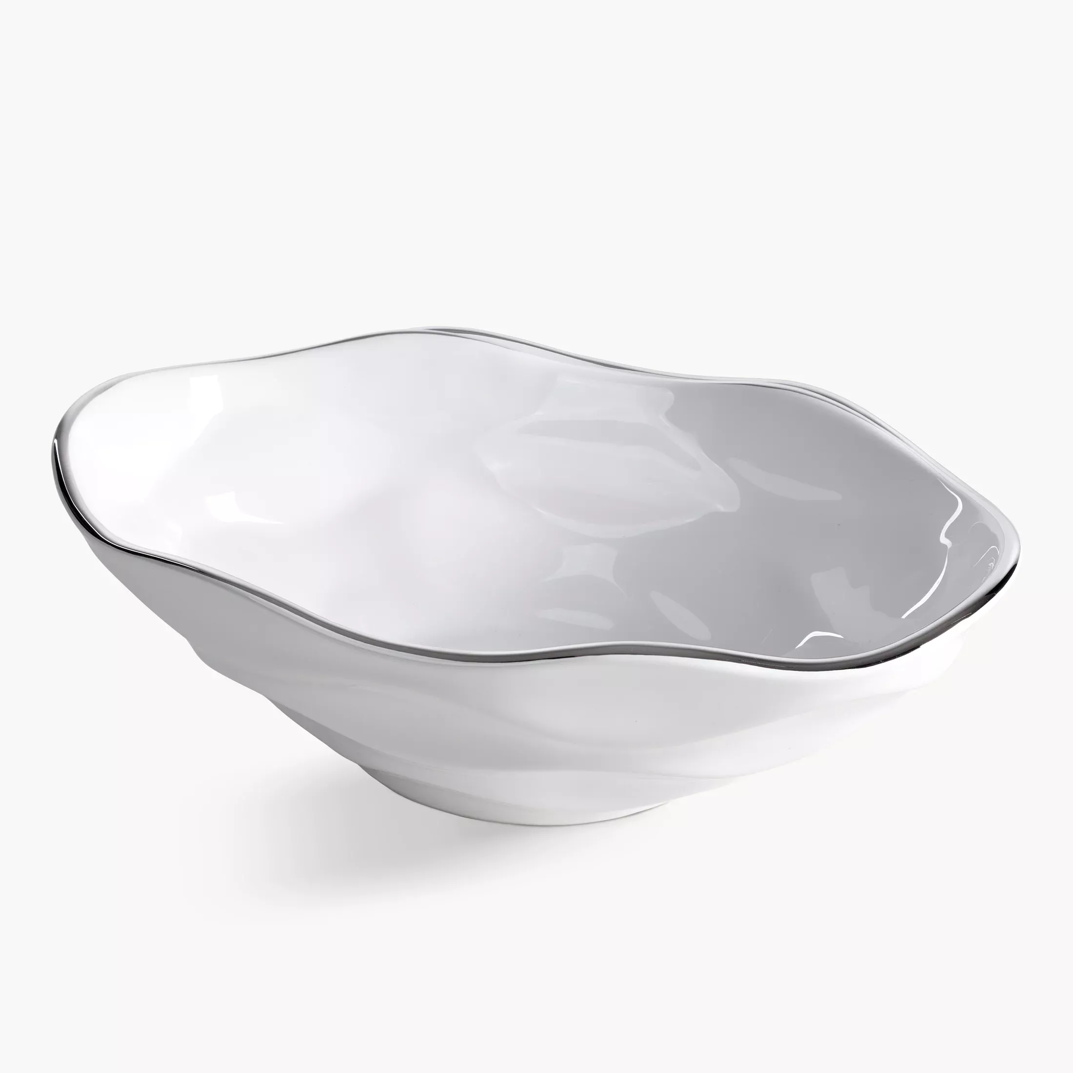 Misa dekoracyjna biało, srebrna 30x19x9 cm BONI
