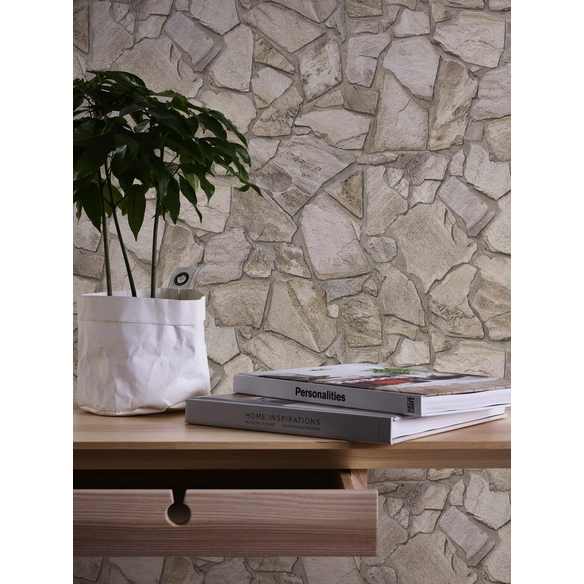 Vliestapete, BxL: 53 x 1005 cm, hellbeige
