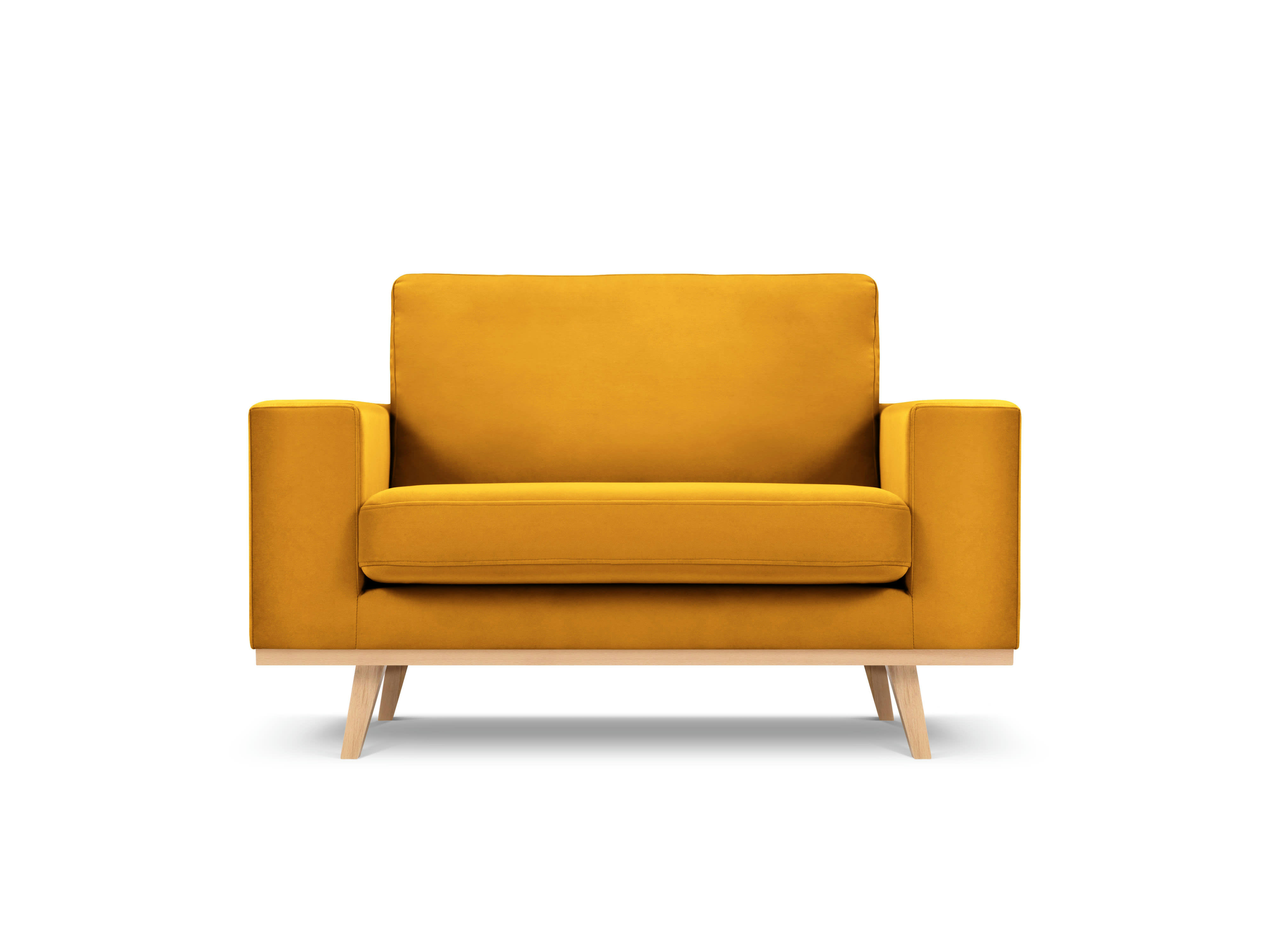 TUGELA - Fauteuil en velours jaune