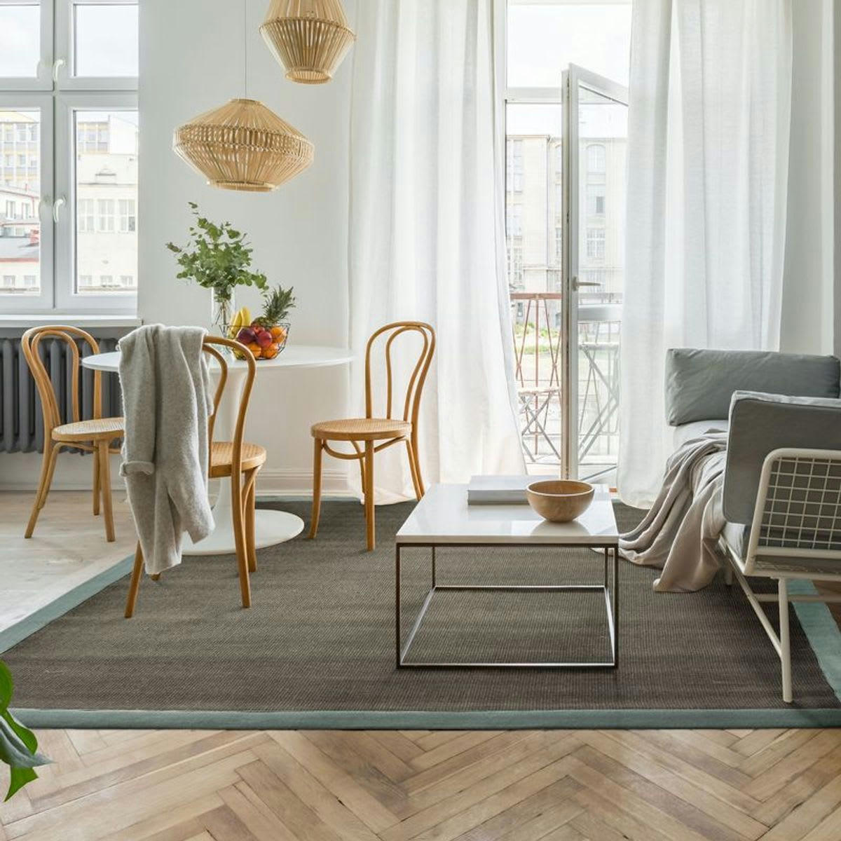 NATURAL - Tapis en jute gris 160x230