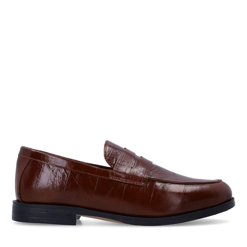 Manfield Burgundy leren loafers