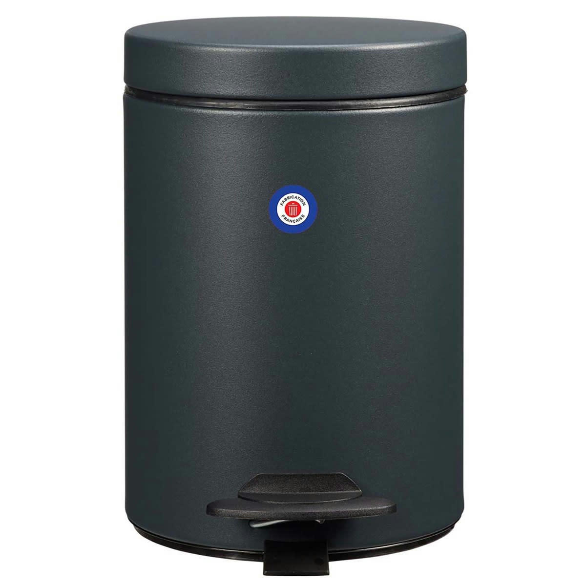 CYJEU - Poubelle à pédale 3L en Métal Gris anthracite