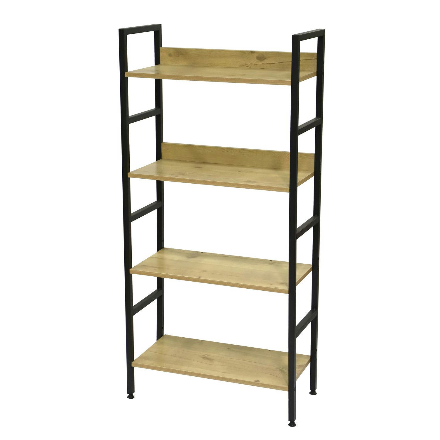 COLORADO - Etagère droite 4 niveaux en métal et mdf beige