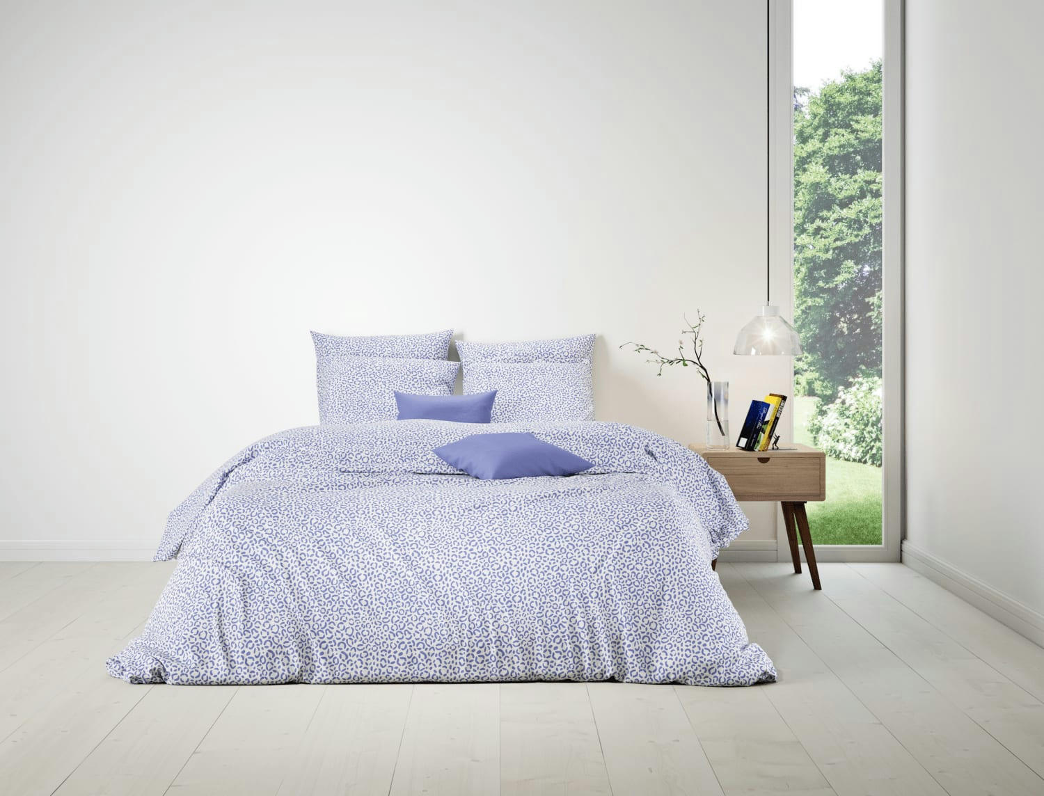 CHEETAH - Parure housse de couette coton violet 220x240 cm