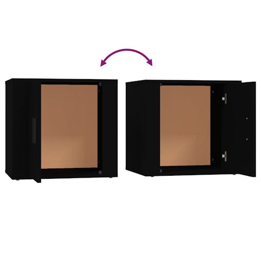 NNEVL Bedside Cabinets 2 pcs Black 50x39x47 cm