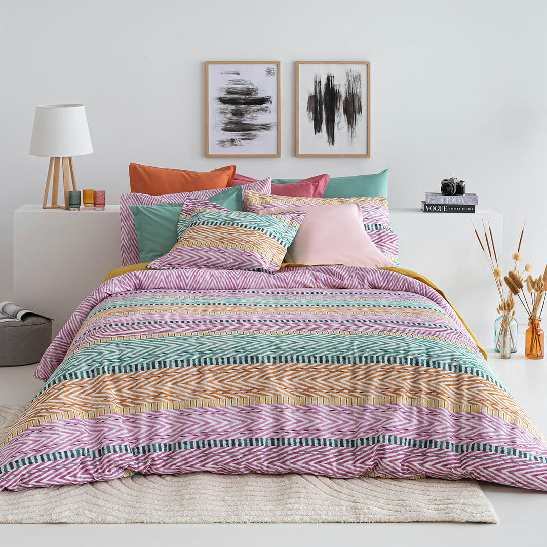 ADDISON HDC - Housse de couette réversible en coton  140x200 cm multicolore