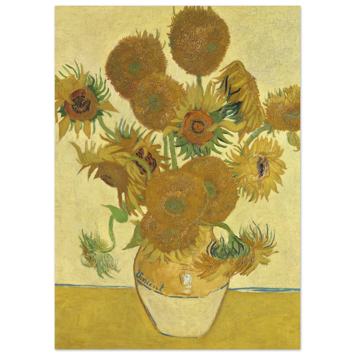 Poster Vincent van Gogh - Zonnebloemen (1888)  - 50x70 cm - Geel