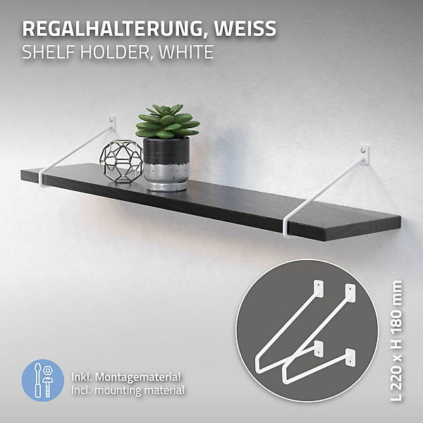 Lot de 2 supports d'Etagere murale console décorative en acier