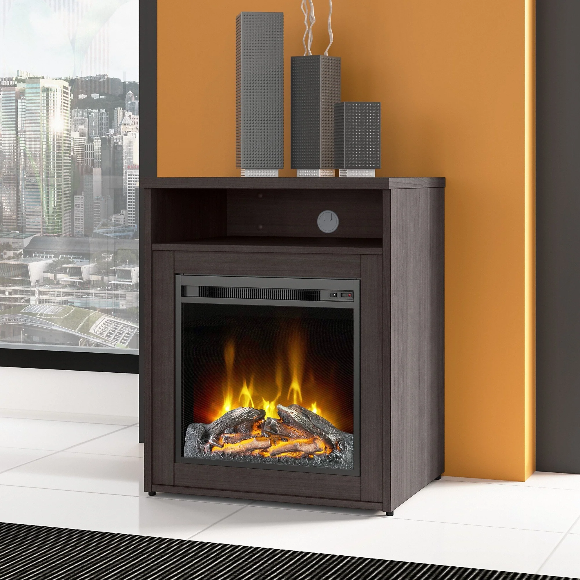 400 Series 24W Electric Fireplace by Bush Business Furniture