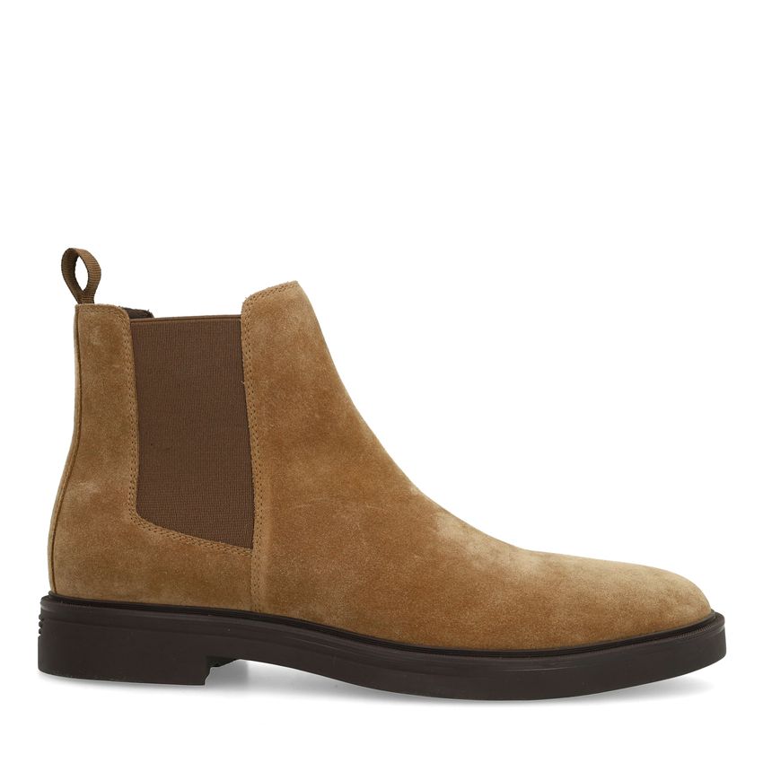 Manfield Taupe suède chelsea boots