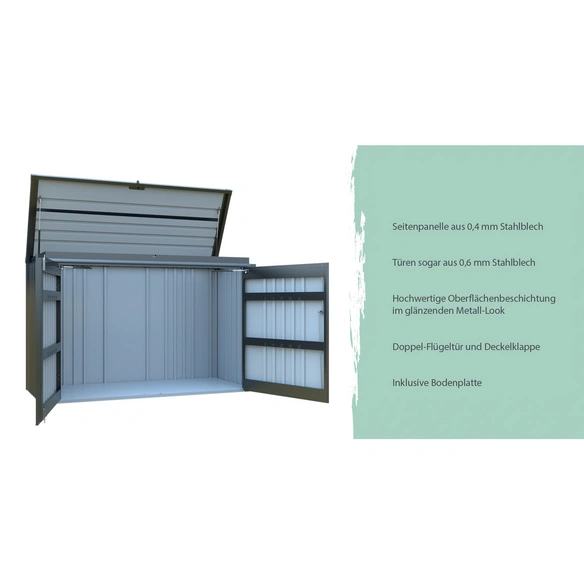 Mülltonnenbox, BxHxT: 200 x 133 x 84 cm, anthrazit-metallic