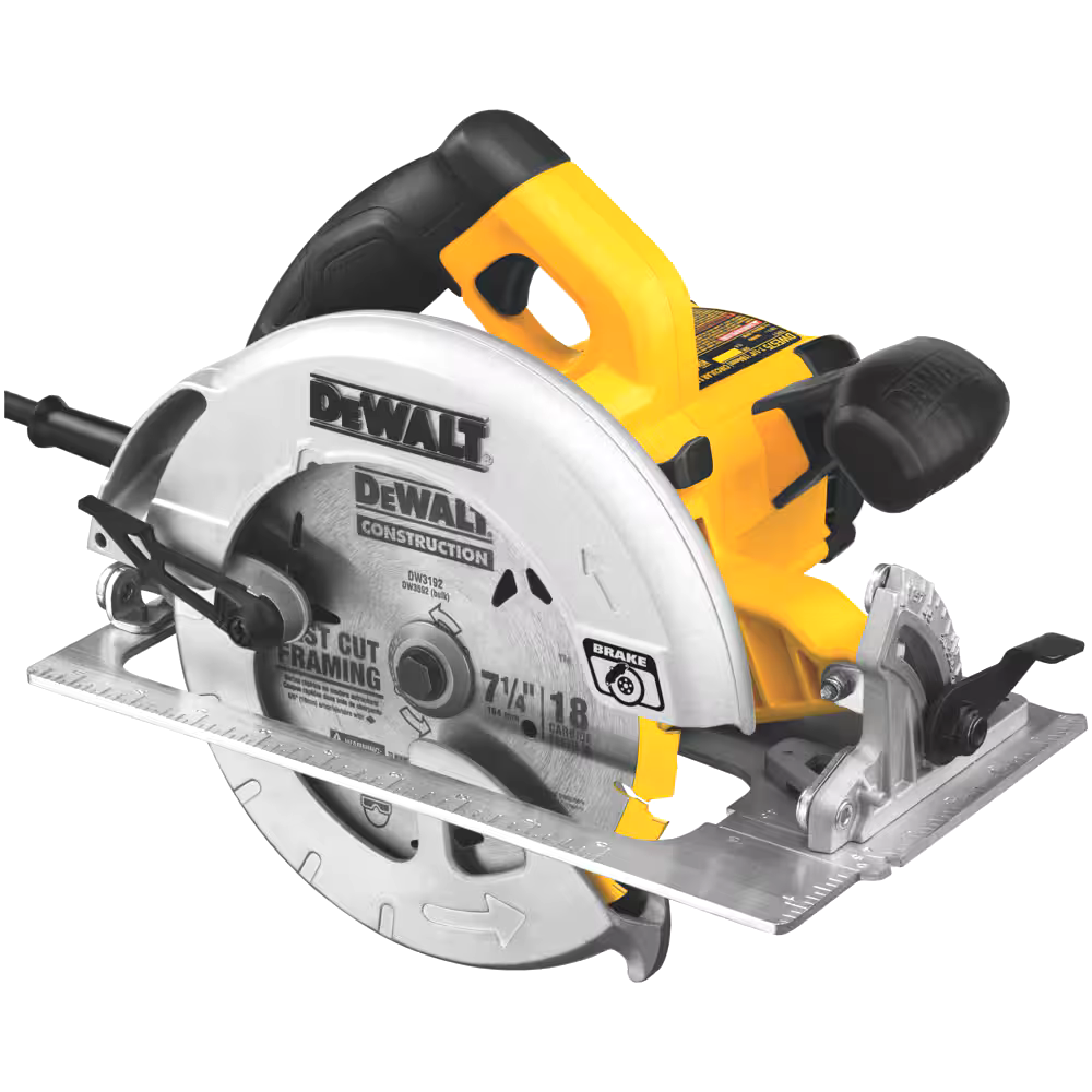 DEWALT DWE575SB 15A Lightweight Circular Saw with Carbide Blade & E-Brake, 7-1/4-in