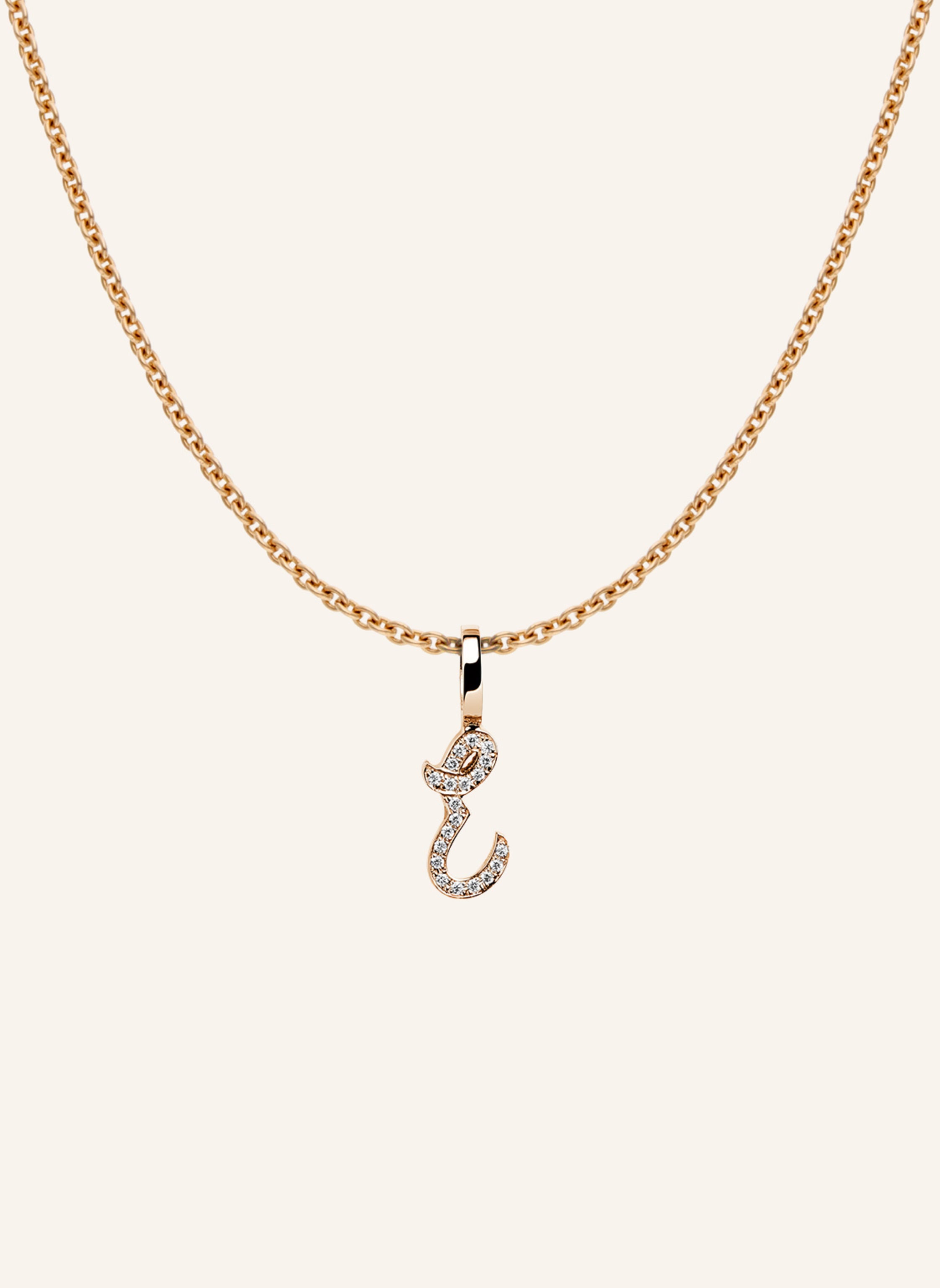 CADA Kette TINY DIAMOND LETTER E