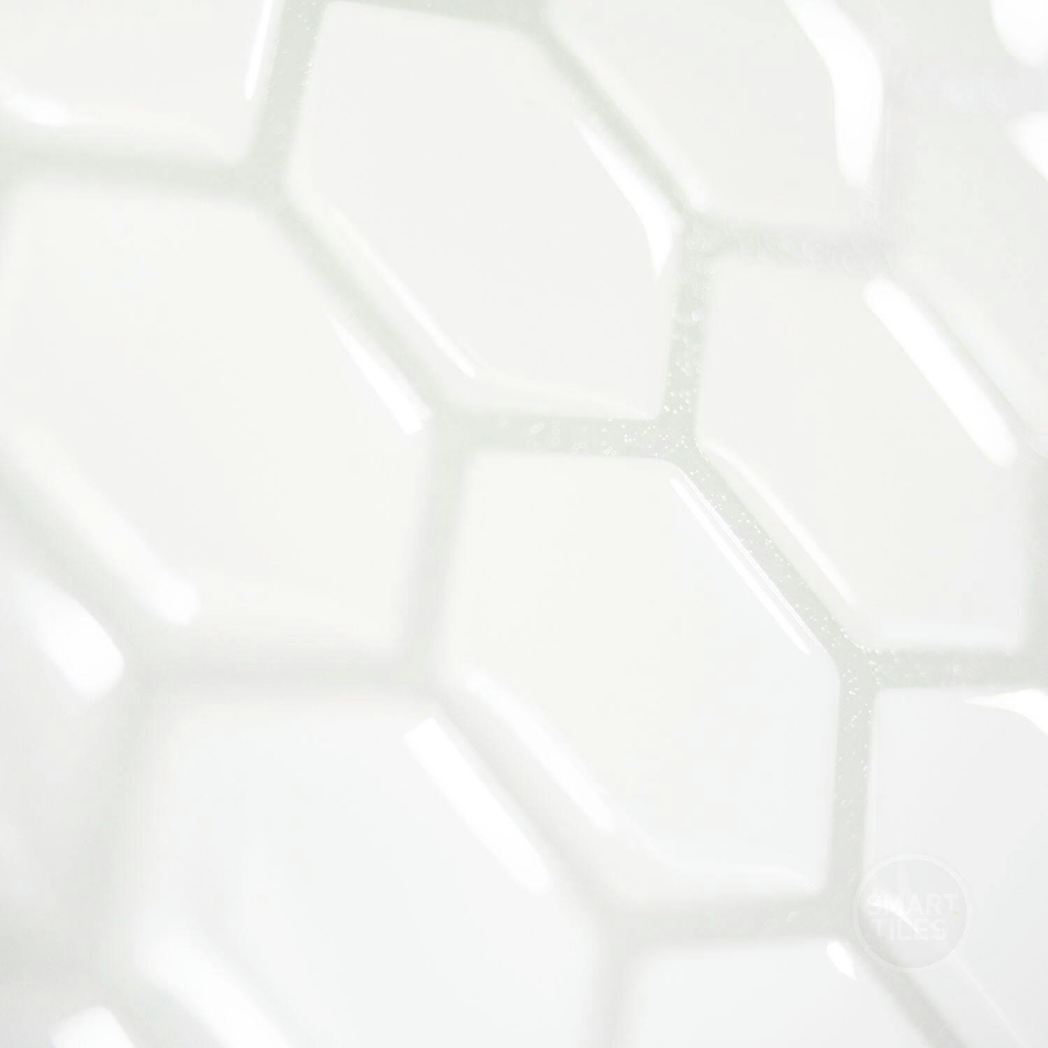 Smart Tiles Peel & Stick Self-Adhesive Kitchen & Bathroom Wall Tiles, Hexago White