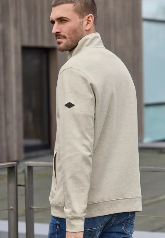 Jacke mit Stehkragen im Melange-Look