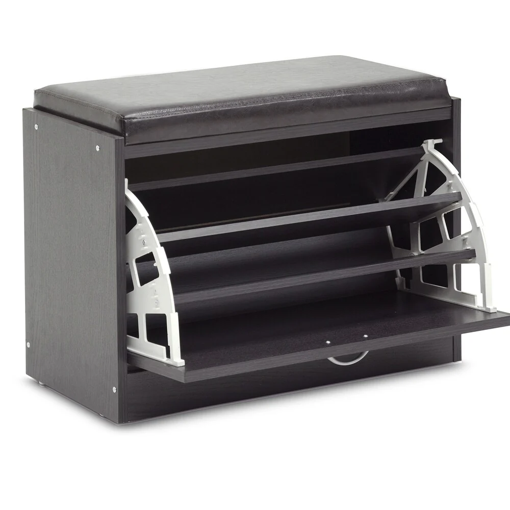 Baxton Studio Espresso Modern Shoe-Rack Bench