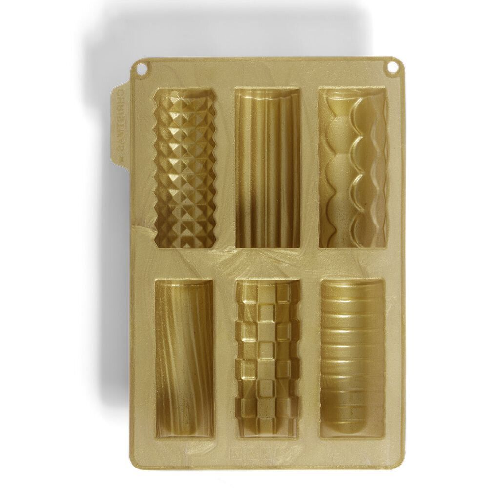 Moule silicone 6 mini b&ucirc;ches de No&euml;l 27x19xH1,5cm