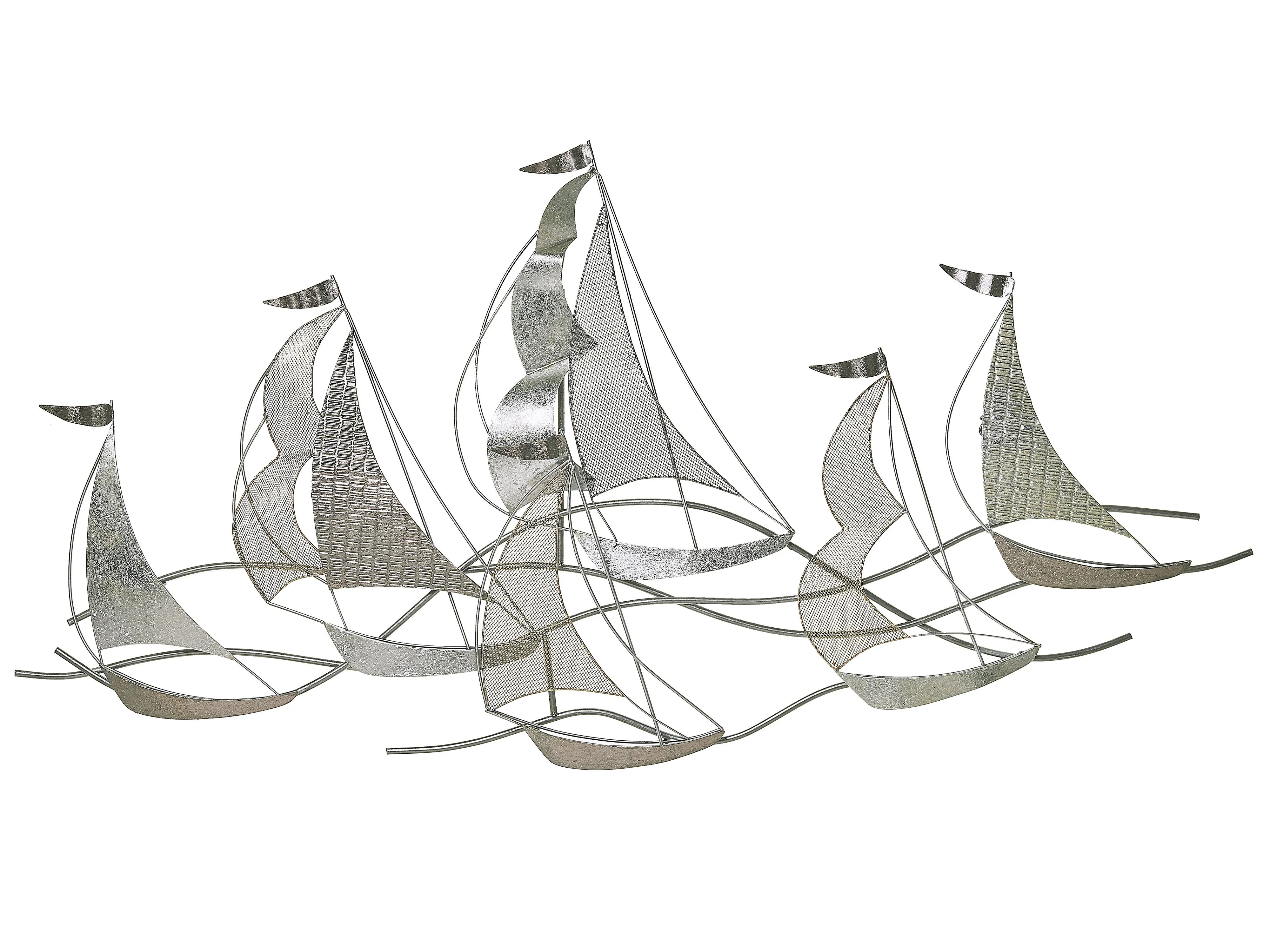 Wall Decor Ship AMERICIUM Metal 67 cm Silver