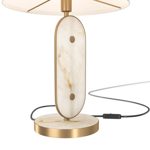 Lampa stołowa z abażurem złoto-kremowa Marmo 1xE27x40W wys:44cm Maytoni