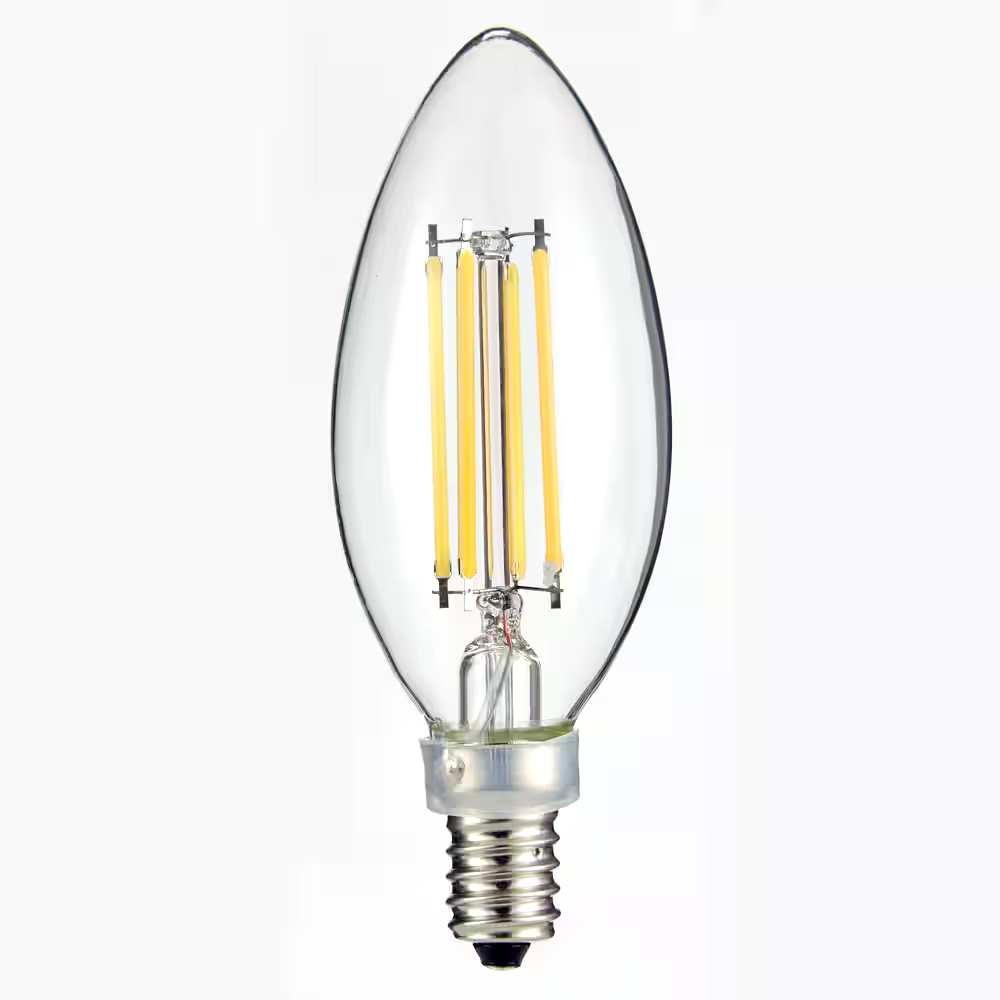 NOMA Designer Series B10 E12 Dimmable LED Filament Light Bulbs, Cool White, 60W, 4-pk
