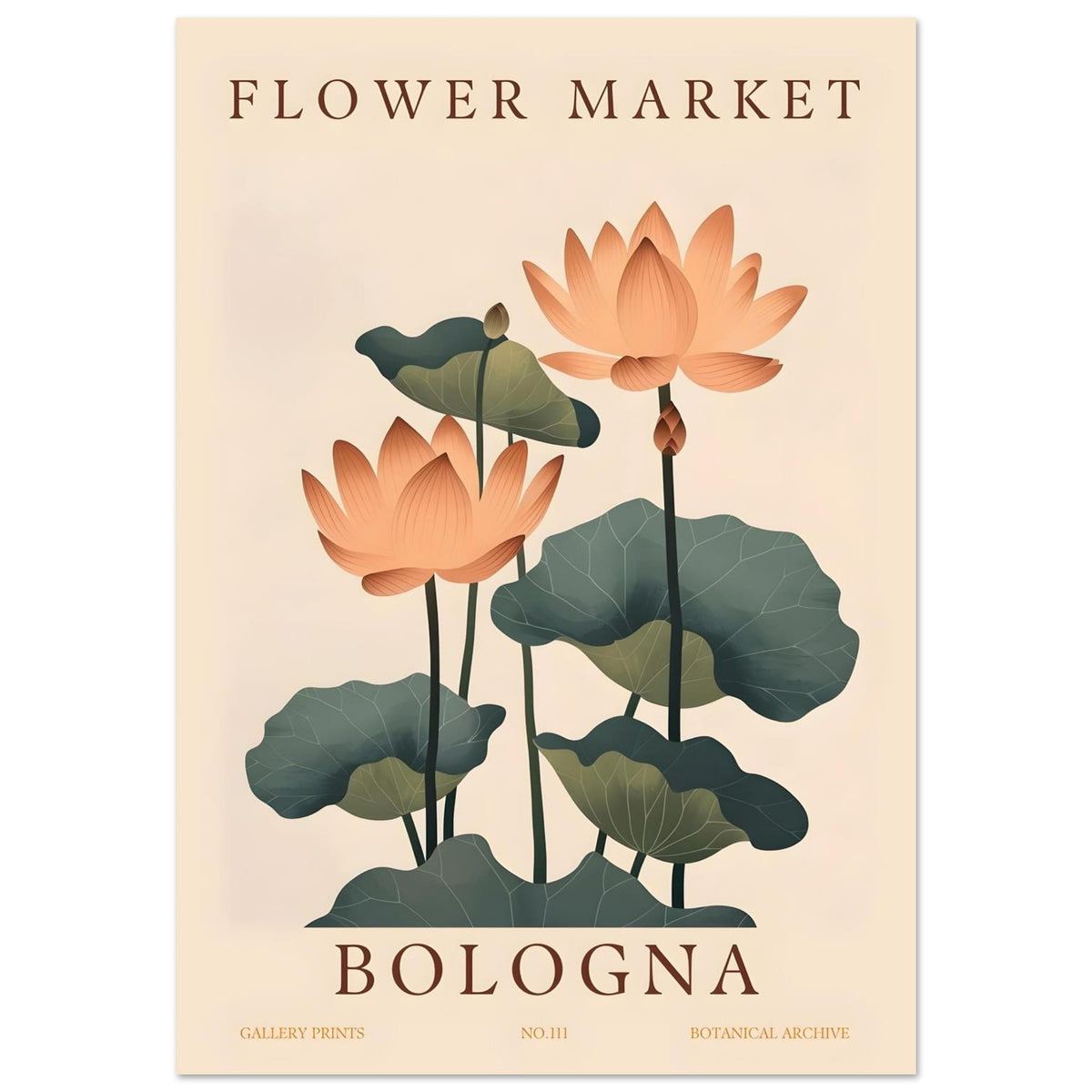 Artfulprints Poster Flower market - Bologna  - 70x100 cm - Meerkleurig