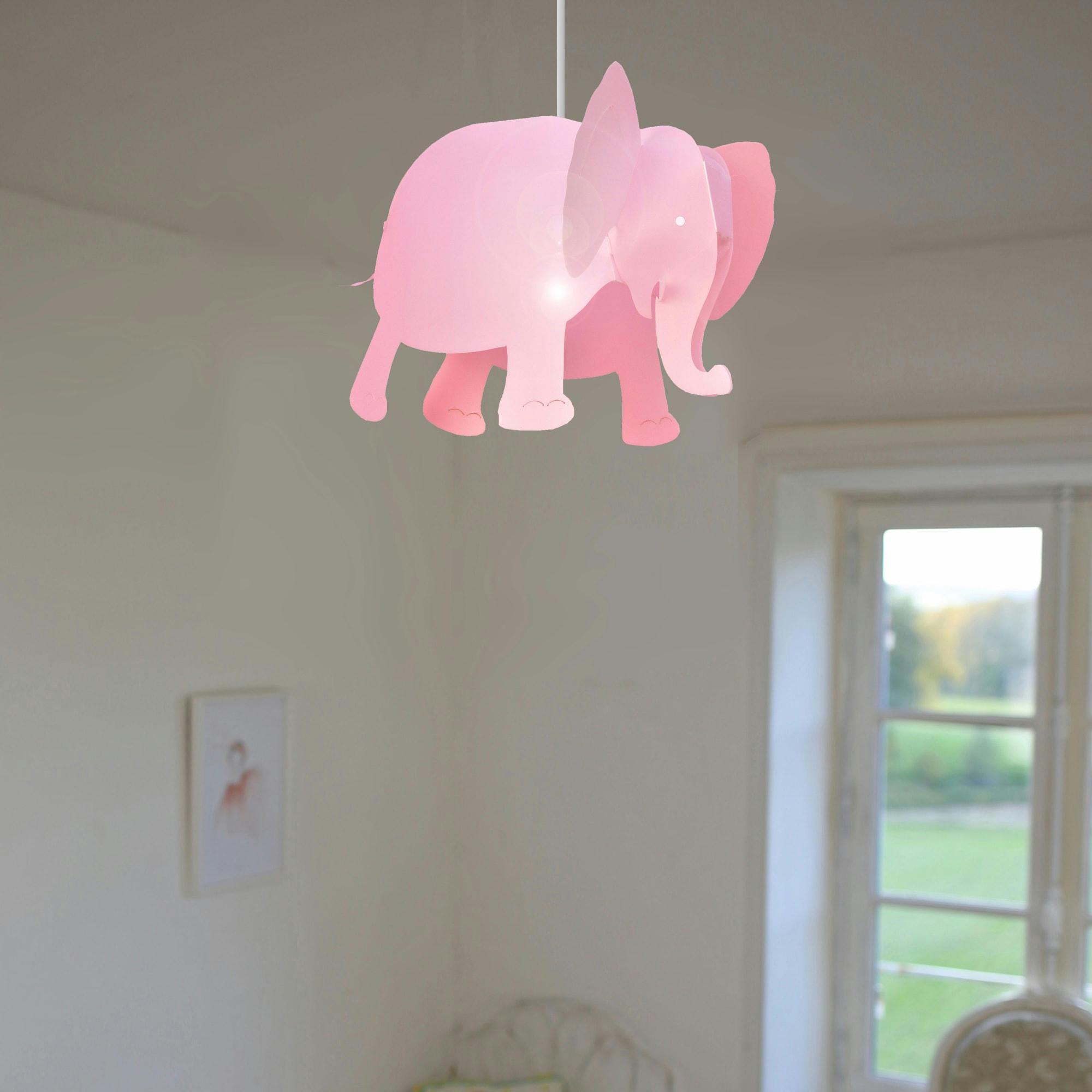- Suspension enfants Éléphant Rose 33cm