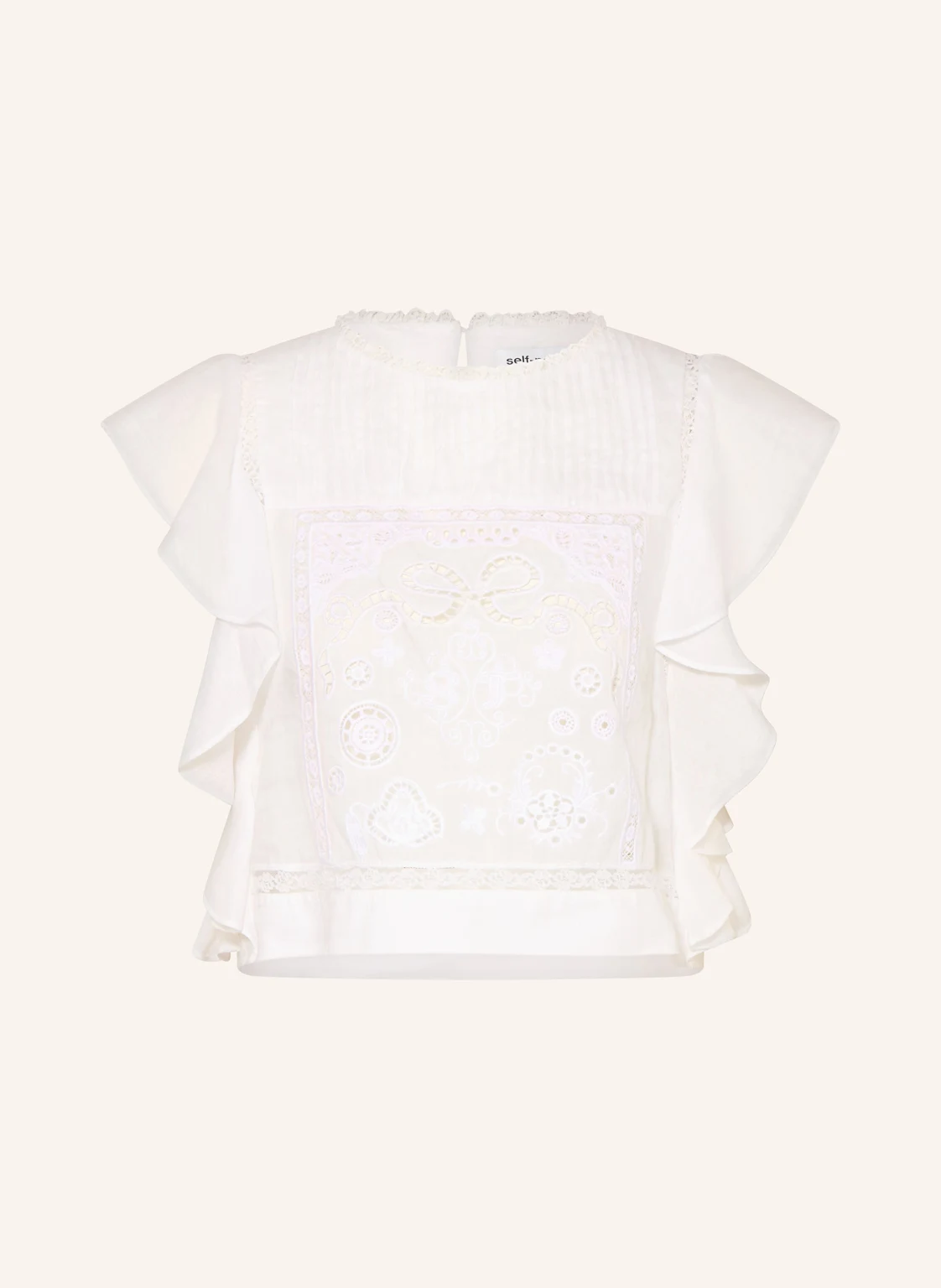 self-portrait Blusenshirt mit Lochspitze und Volants