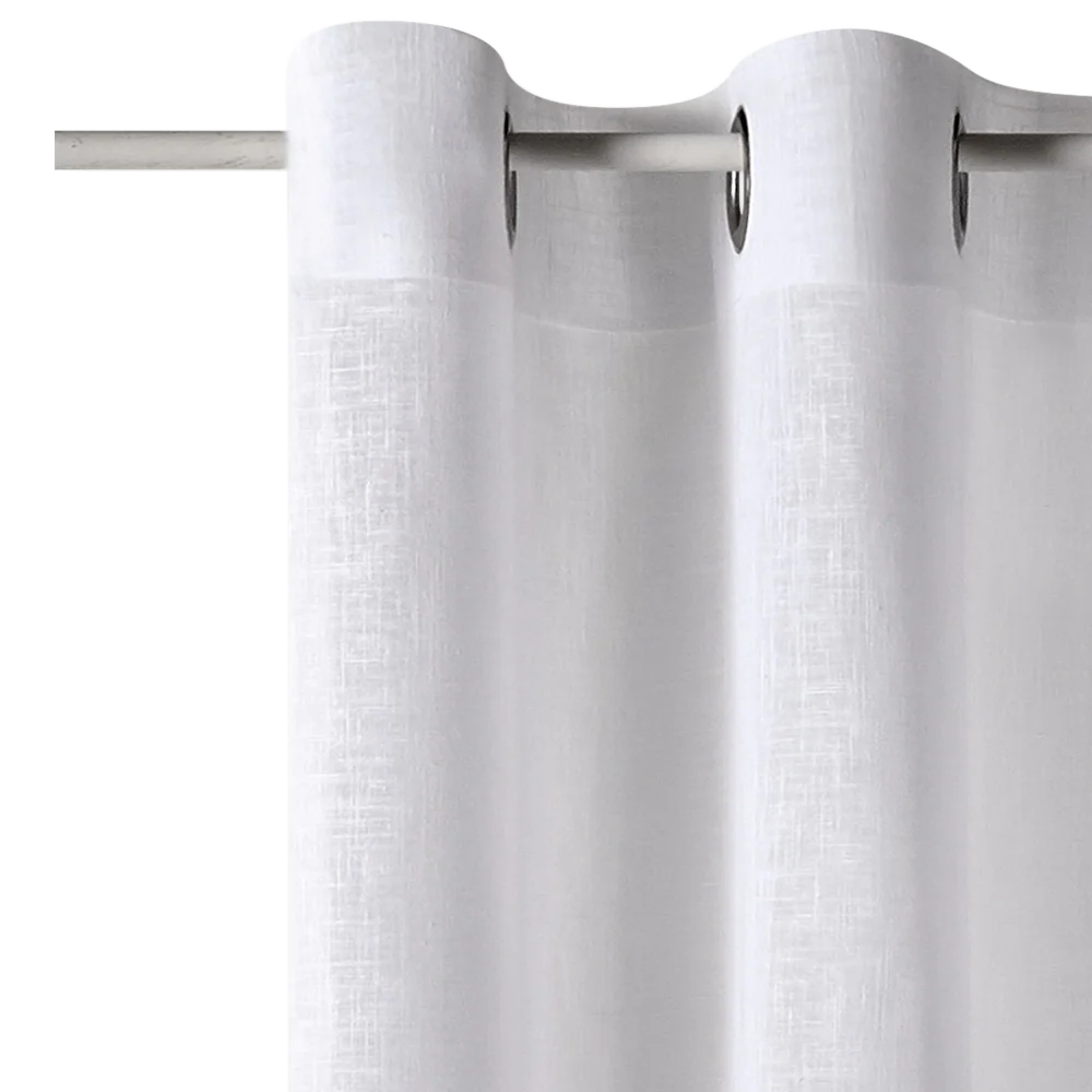 Voilage ASPECT LIN coloris blanc 145 x 260 cm