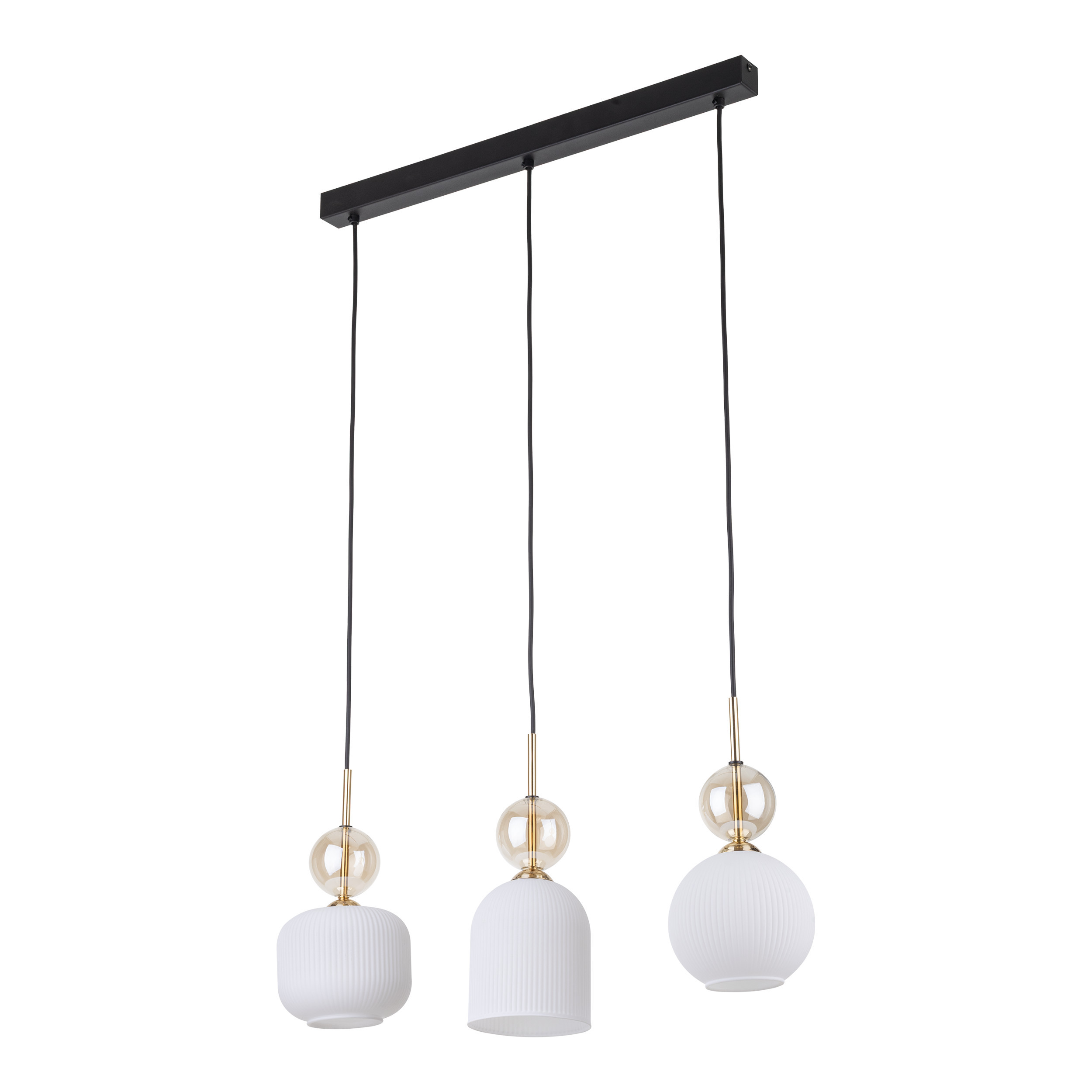 Lampa Wisząca Tk Lighting Sophia Listwa Koniakowa Biała Kulka Ryflowane