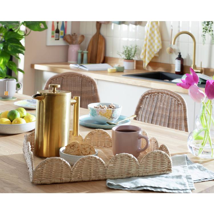 Habitat Scallop Woven Tray - Natural