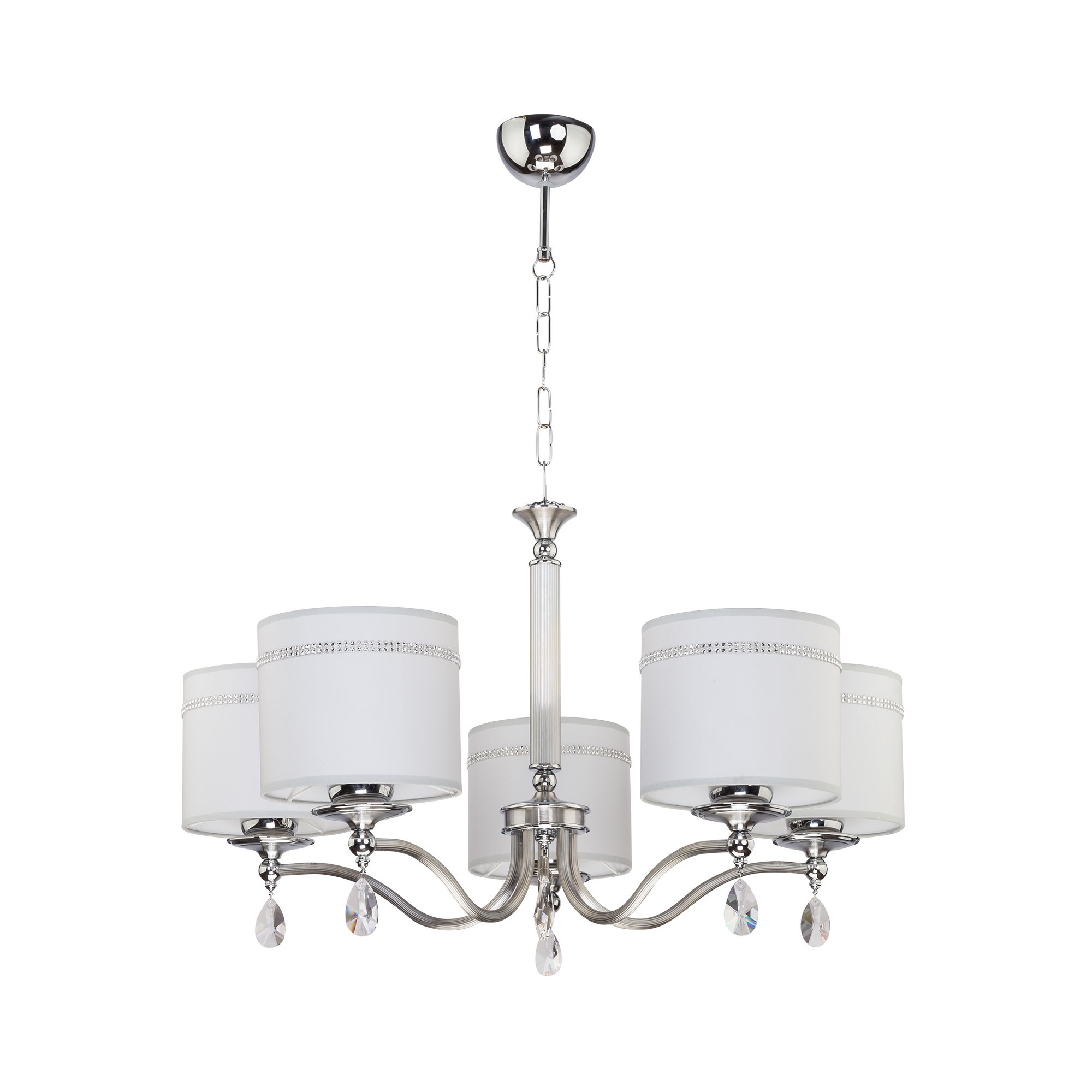 Żyrandol JULIA II srebrno-biały 5xE27x20W wym:75x76x76cm IP20 Jupiter