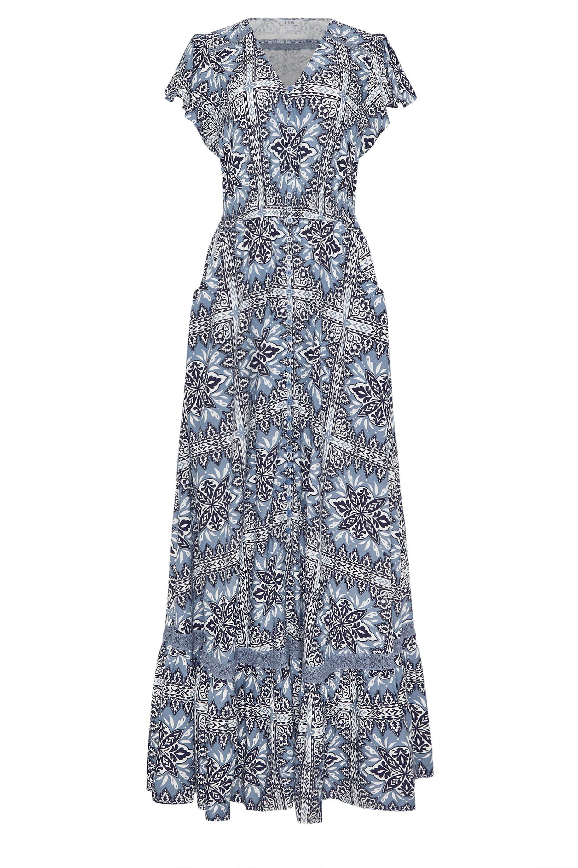 Long Tall Sally Tall Tile Print Button Maxi Dress
